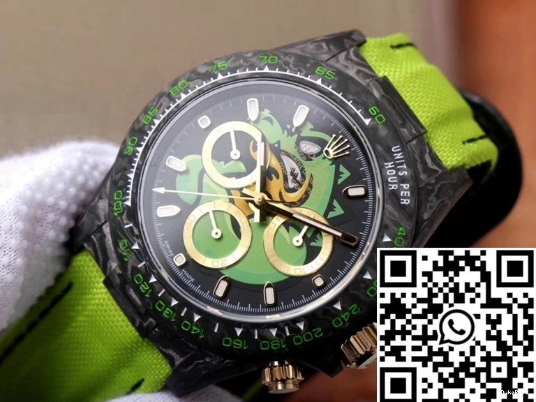 Dial Chronograph Dragon Fiber Rolex Exploded Cosmos Edition Carbon Green Daytona 0821
